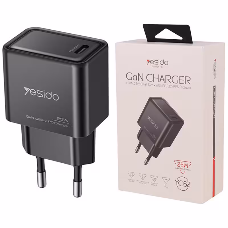 کلگی فست شارژ یسیدو مدل YC62 با حداکثر توان خروجی 25 وات