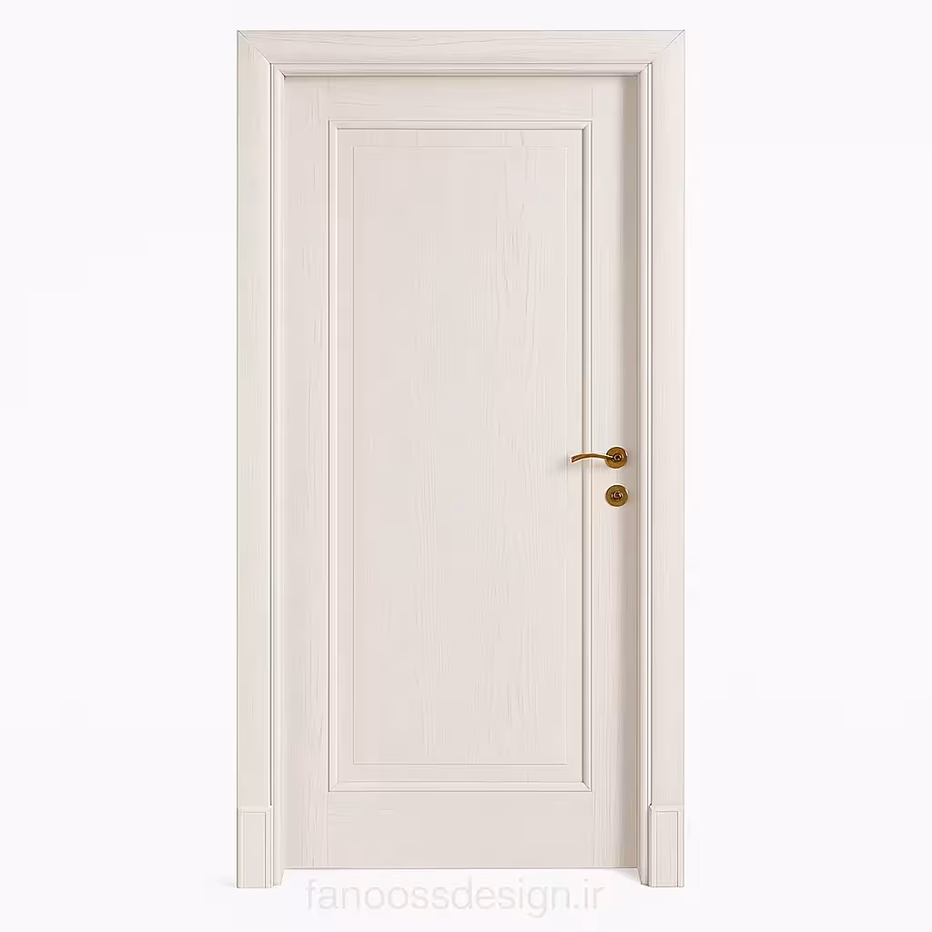 درب داخلی سفید روکش چوبی مدل ساده کد 30234