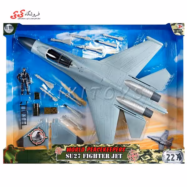 ماکت اورجینال هواپیمای جنگنده سوخو 27 برند ام اند سی SU27 FIGHTER JET M C TOY 77042