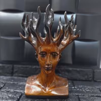 گلدان ذهن سبز کوچک رنگ چوب