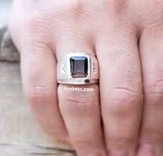 انگشتر کوارتز دودی طبیعی کد 1496