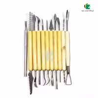 ابزار مجسمه سازی فرچه دار دسته پلاستیکی و چوبی 11 عددی