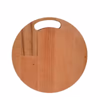 تخته آشپزخانه چوبی گرد دسته دار کد27