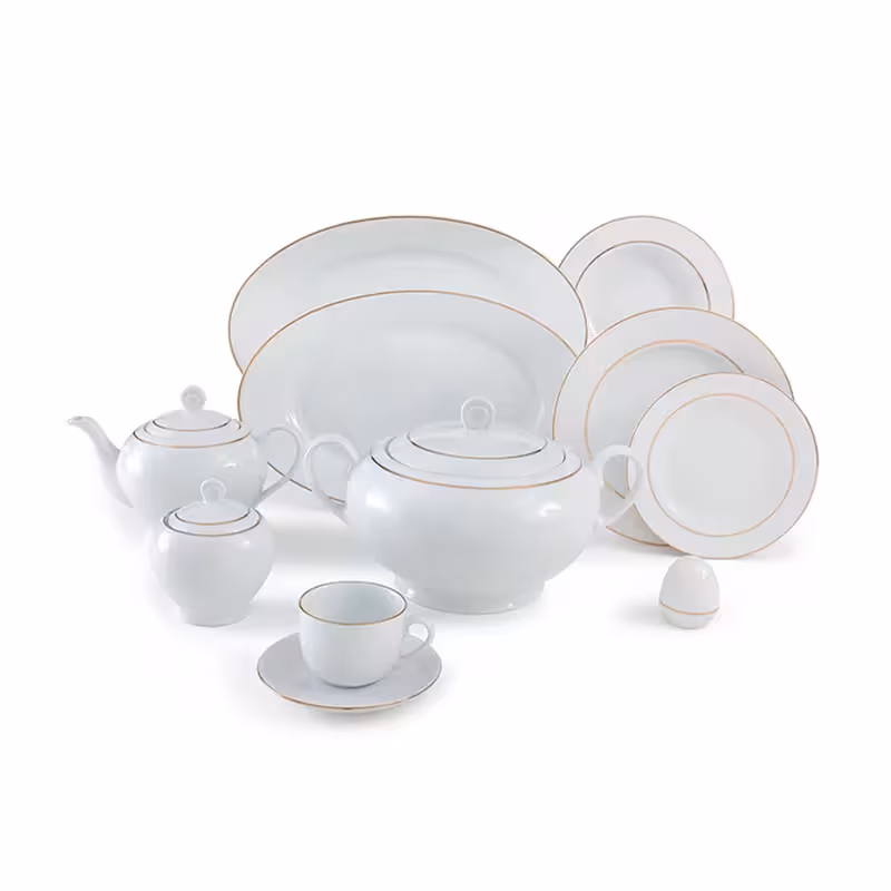 سرویس چینی زرین 12 نفره کامل زرین یاسمن (76 پارچه)
