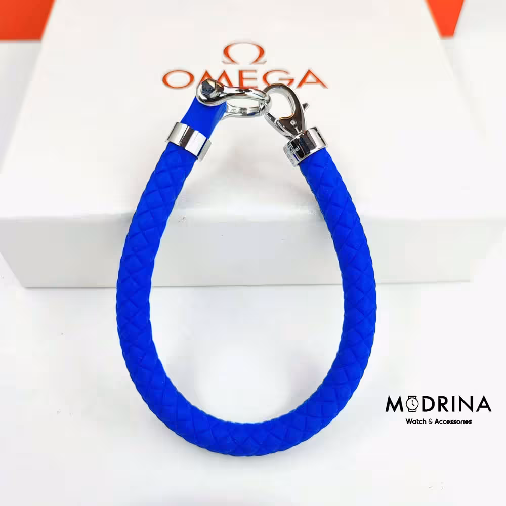 دستبند امگا رابر آبی کاربنی مستر OMEGA