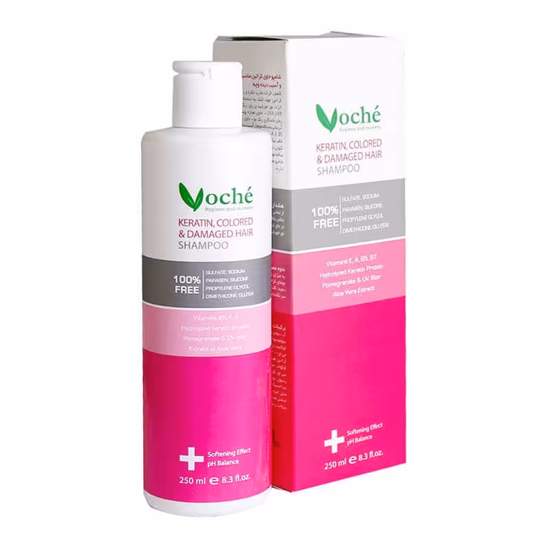 شامپو کراتینه وچه مناسب موهای رنگ شده و آسیب دیده 250 میلی لیتر | Voche Keratin Colored And Damaged Hair