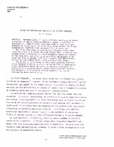 خرید و دانلود نسخه کامل کتاب Prior information and ambiguity, ill-posed problems