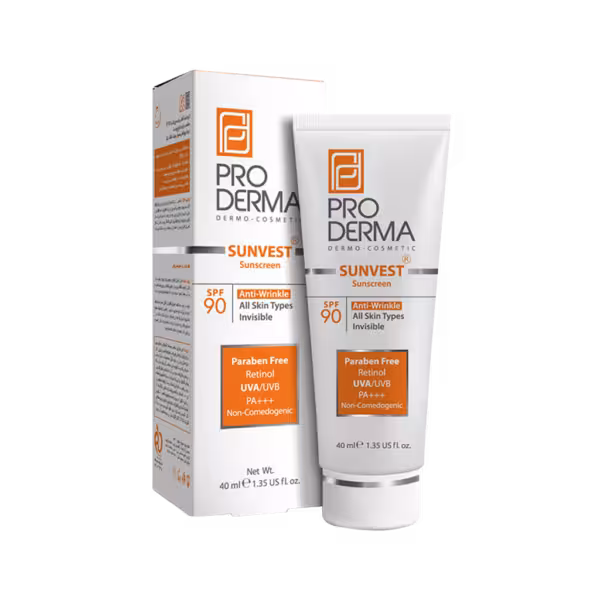 کرم ضد آفتاب و ضد چروک SPF90پرودرما ProDerma Sunvest Sunscreen SPF90 All Skin