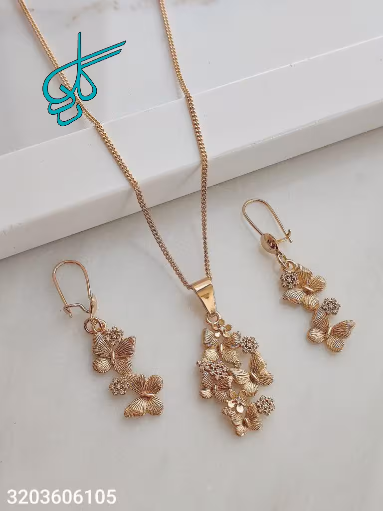 خرید نیمست زنانه مارک ژوپینگ طرح پروانه‌ای ظریف با جزئیات گل‌دار ضد حساسیت رنگ ثابت آبکاری شده با کیفیت کد 1715548 - ردگل