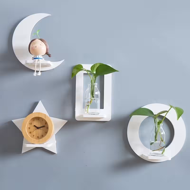 شلف دیواری هندسی بسته 4 عددی | amazonchi