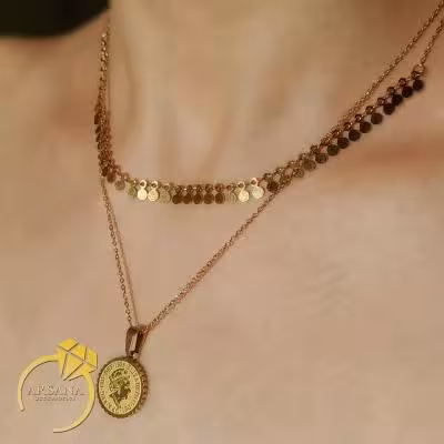 گردنبند مجلسی دولاین الیزابت استیل - رنگ ثابت