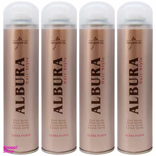 اسپری چسب مو آلبورا (Albura) مدل Ultra Forte حجم 250 میلی‌ لیتر مجموعه 4 عددی