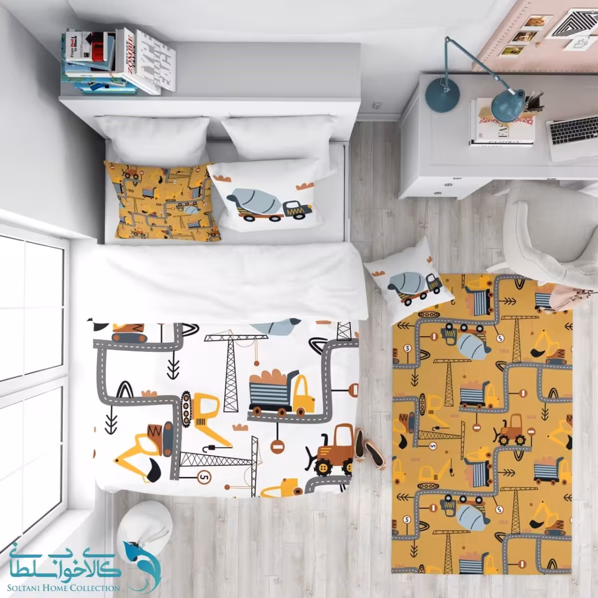 روتختی طرح ساخت و ساز سایز یکنفره کد A2610