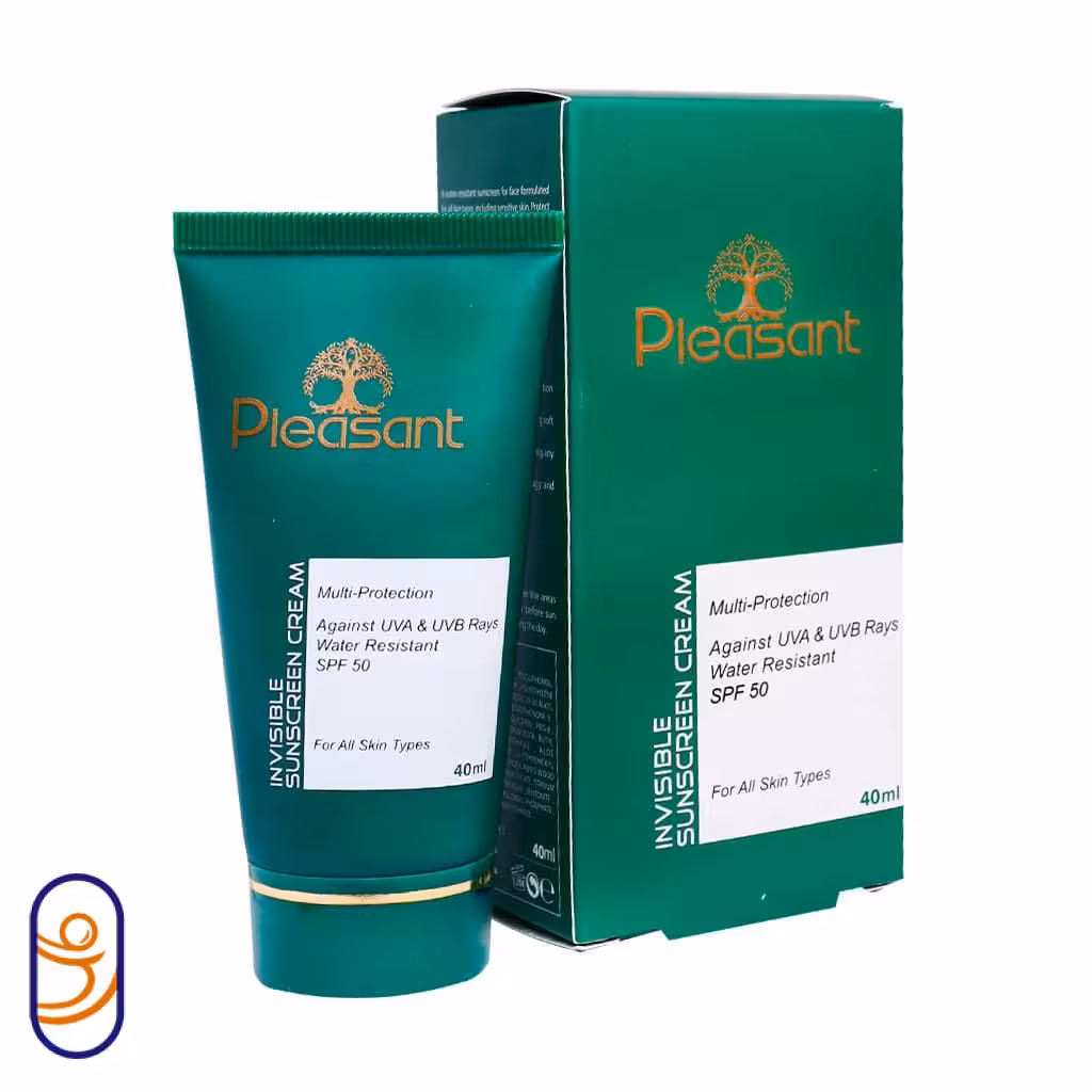 کرم ضدآفتاب بی رنگ انواع پوست SPF50 پلزنت