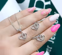 نیمست زنانه نقره جواهری کد 00384