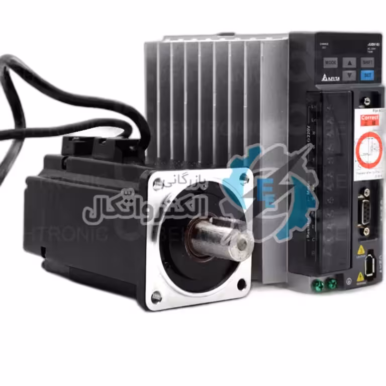 پک کامل سروو موتور مدل ECMA-C20807RS مارک DELTA بهمراه درایو ا DELTA ECMA-C20807RS SERVO MOTOR WITH DRIVE
