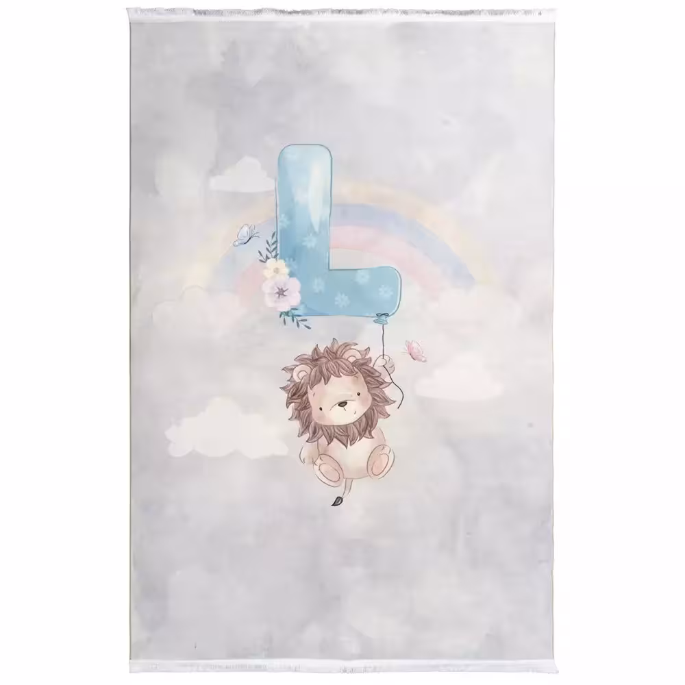 فرش کودک طرح شیر بازیگوش کد 101275