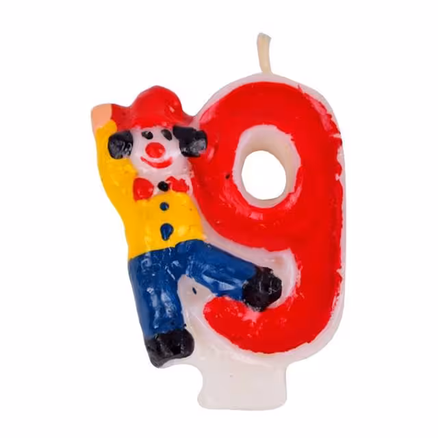 شمع تولد مدل دلقک طرح عدد 9