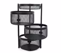 سبد سیب زمینی پیاز توری فلزی مشکی 4 طبقه