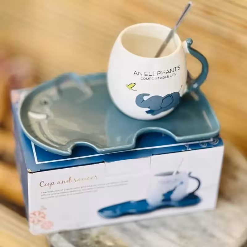 ماگ زیردار فیل 3 تکه | amazonchi