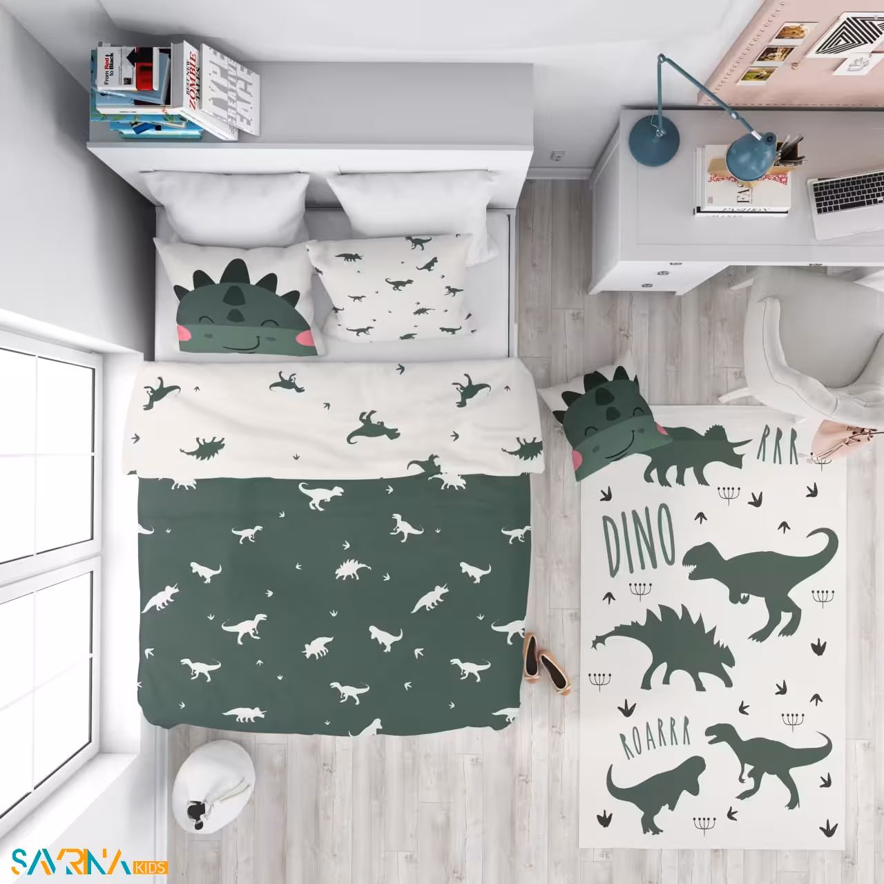 سرویس روتختی طرح دایناسور های گوگولی یک نفره کد A3044