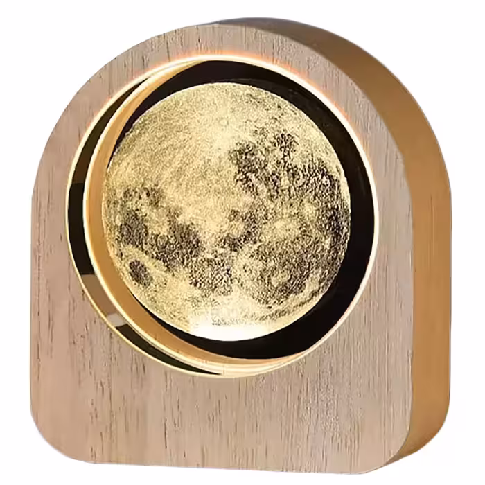 چراغ خواب مدل گرد شیشه ای طرح ماه کد 3161