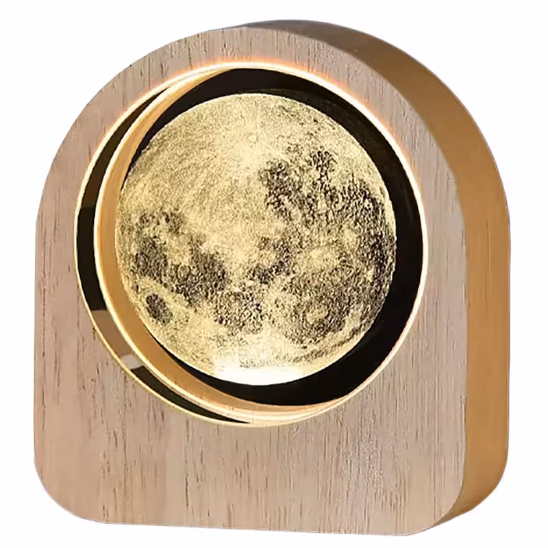 چراغ خواب مدل گرد شیشه ای طرح ماه کد 3161