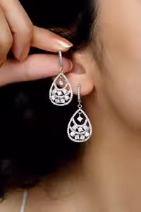 گوشواره مجلل ایتالیایی نقره زنانه کد 0144