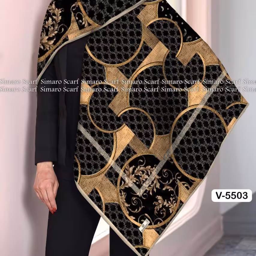 روسری نخی طرح دار