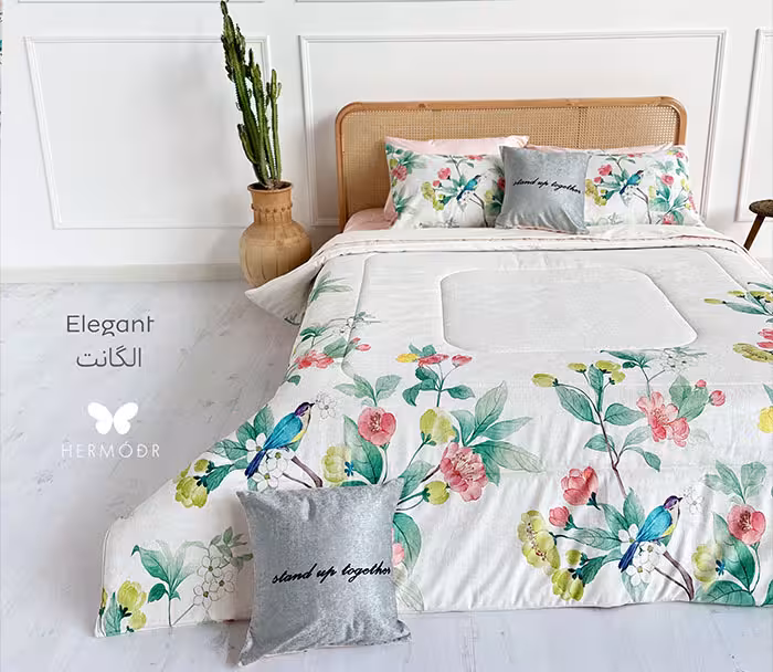 روتختی یک نفره الگانت 4 تکه پشت کتان هرمدر