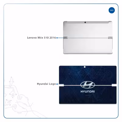 برچسب پوششی ماهوت مدل Hyundai-Logo مناسب برای تبلت لنوو Miix 510 2016