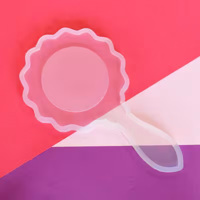 قالب رزین مدل آینه دستی طرح دایره