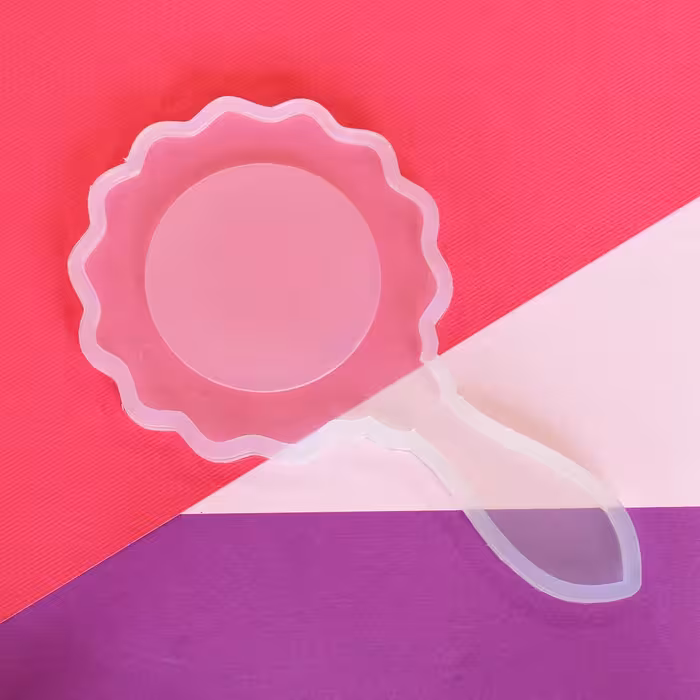 قالب رزین مدل آینه دستی طرح دایره