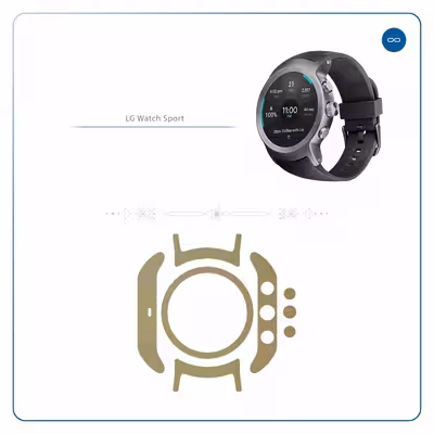 برچسب ماهوت طرح Matte Gold مناسب برای ساعت هوشمند ال جی Watch Sport