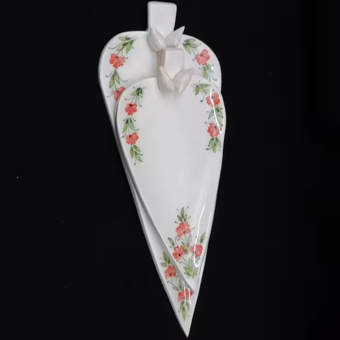 شیرینی خوری سرامیکی هیوا طرح سرو شیراز کد 10918957 مجموعه 2عددی