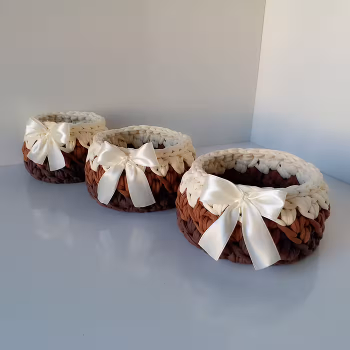 سبد قلاب بافی تریکو مدل کجراه کد 123 مجموعه 3 عددی