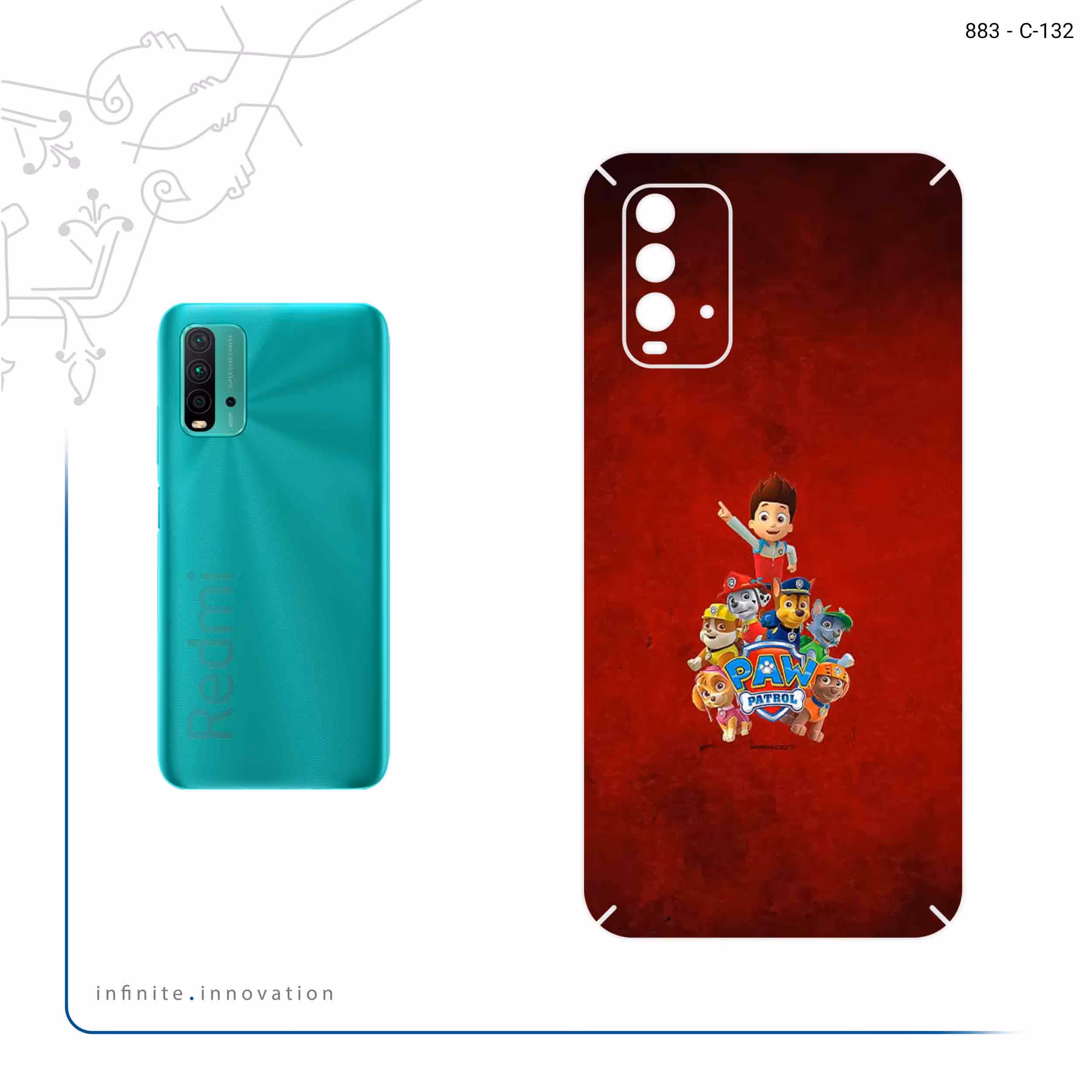 برچسب پوششی ماهوت مدل Paw Patrol مناسب برای گوشی موبایل شیائومی Redmi 9T