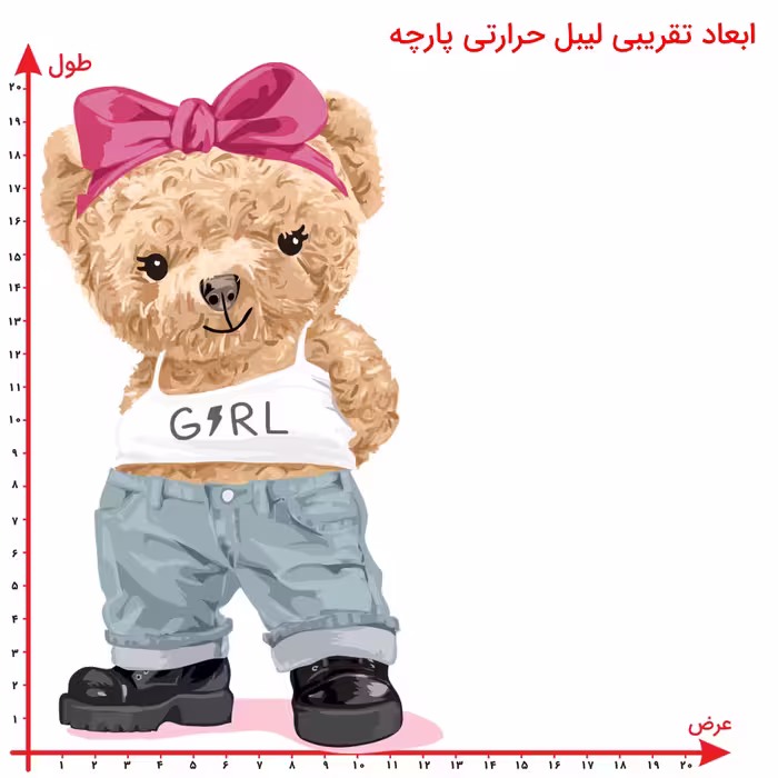 استیکر پارچه و لباس طرح تدی دختر
