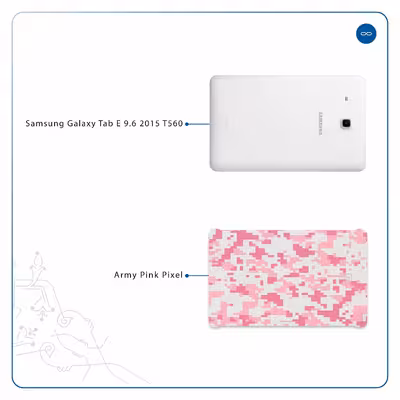 برچسب پوششی ماهوت مدل Army-Pink-pixel مناسب برای تبلت سامسونگ Galaxy Tab E 9.6 2015 T560