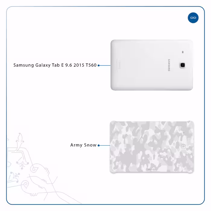 برچسب پوششی ماهوت مدل Army-Snow مناسب برای تبلت سامسونگ Galaxy Tab E 9.6 2015 T560