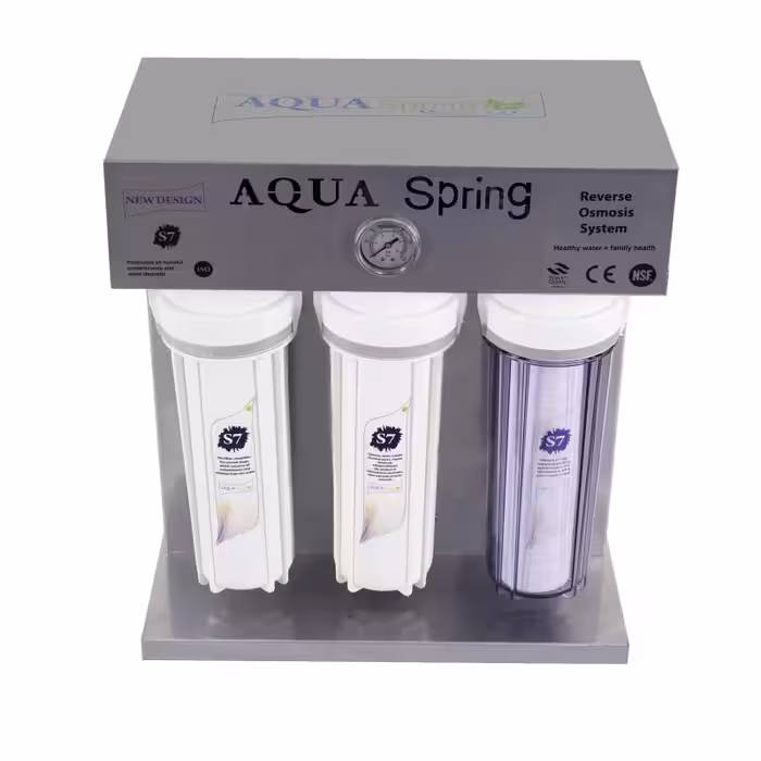 دستگاه تصفیه کننده آب آکوآ اسپرینگ مدل RO-S7-KZ 7300 به همراه فیلتر مجموعه 4 عددی و رسوبگیر گلیتز