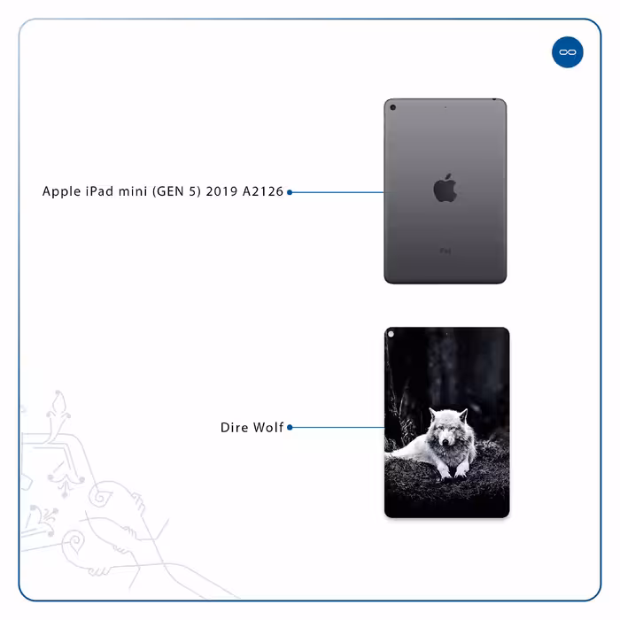 برچسب پوششی ماهوت مدل Dire Wolf مناسب برای تبلت اپل iPad mini (GEN 5) 2019 A2126