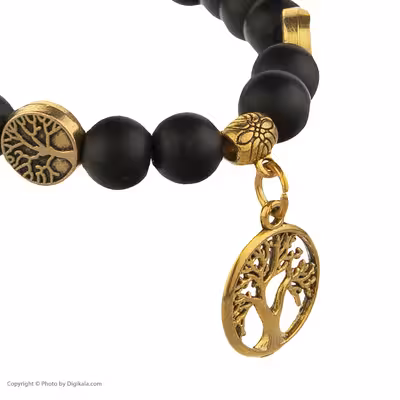 دستبند مدل مهره ای اونیکس طرح درخت زندگی کد001