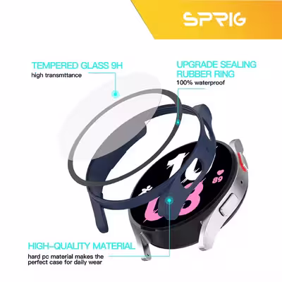 کاور اسپریگ مدل SP-360 مناسب برای ساعت هوشمند سامسونگ Galaxy Watch 5 44mm به همراه محافظ صفحه نمایش