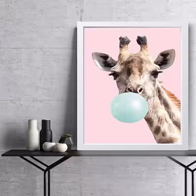 تابلو مدل دکوراتیو زرافه funny giraffa کد G7-08