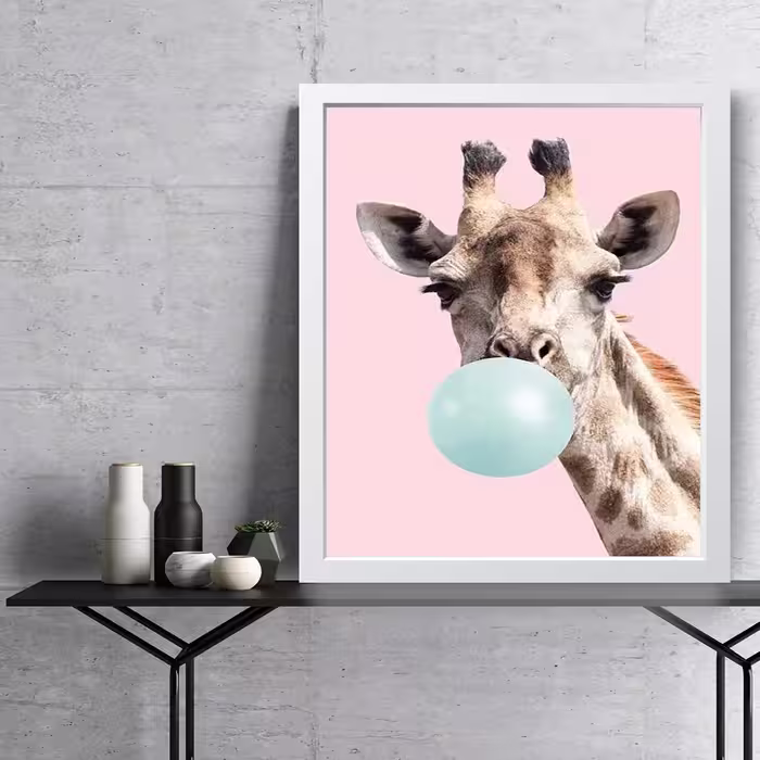 تابلو مدل دکوراتیو زرافه funny giraffa کد G7-08