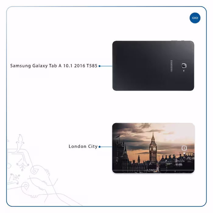 برچسب پوششی ماهوت مدل London City مناسب برای تبلت سامسونگ Galaxy Tab A 10.1 2016 T585