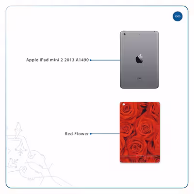 برچسب پوششی ماهوت مدل Red-Flower مناسب برای تبلت اپل iPad mini 2 2013 A1490