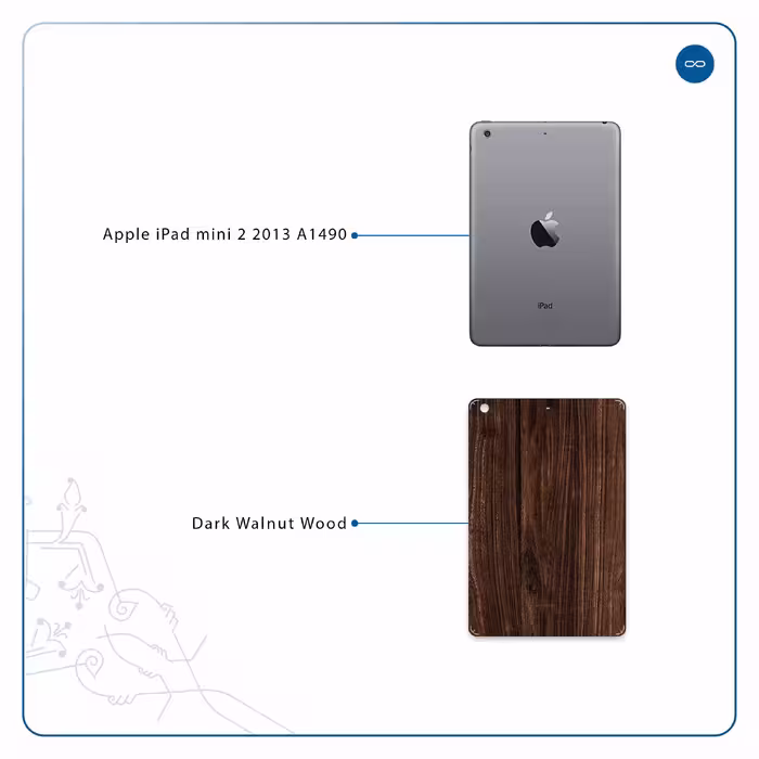 برچسب پوششی ماهوت مدل Dark Walnut Wood مناسب برای تبلت اپل iPad mini 2 2013 A1490