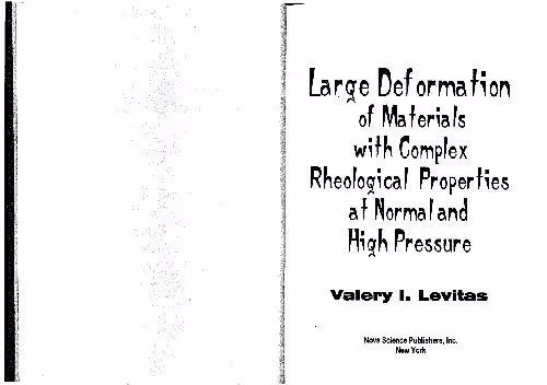 خرید و دانلود نسخه کامل کتاب Large Deformation of Materials with Complex Rheological Properties at Normal and High Pressure